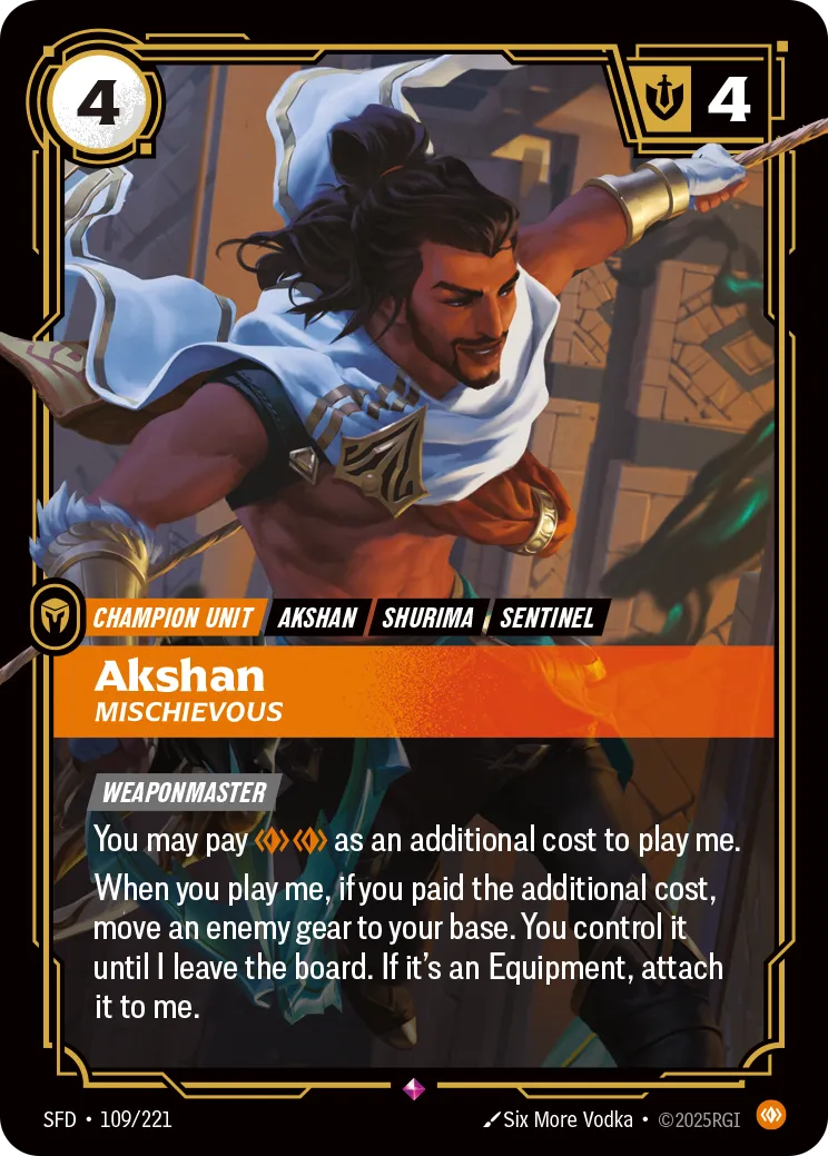 Akshan, Mischievous (Foil) - Riftbound Spiritforged