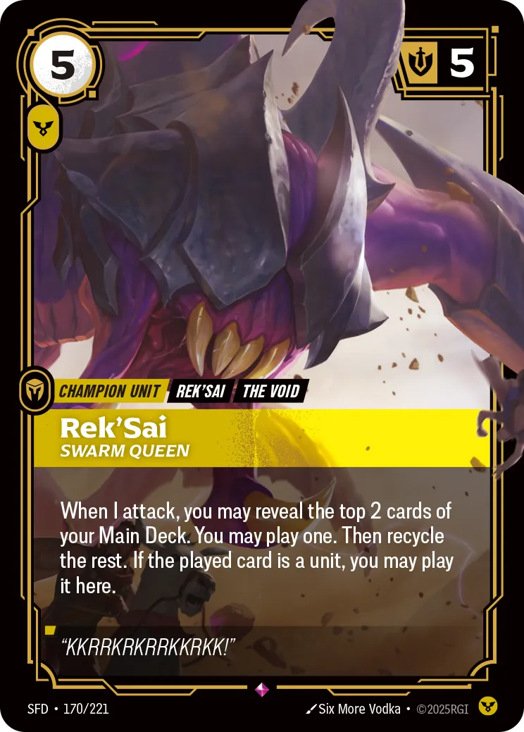 Rek'Sai, Swarm Queen (Foil) - Riftbound Spiritforged