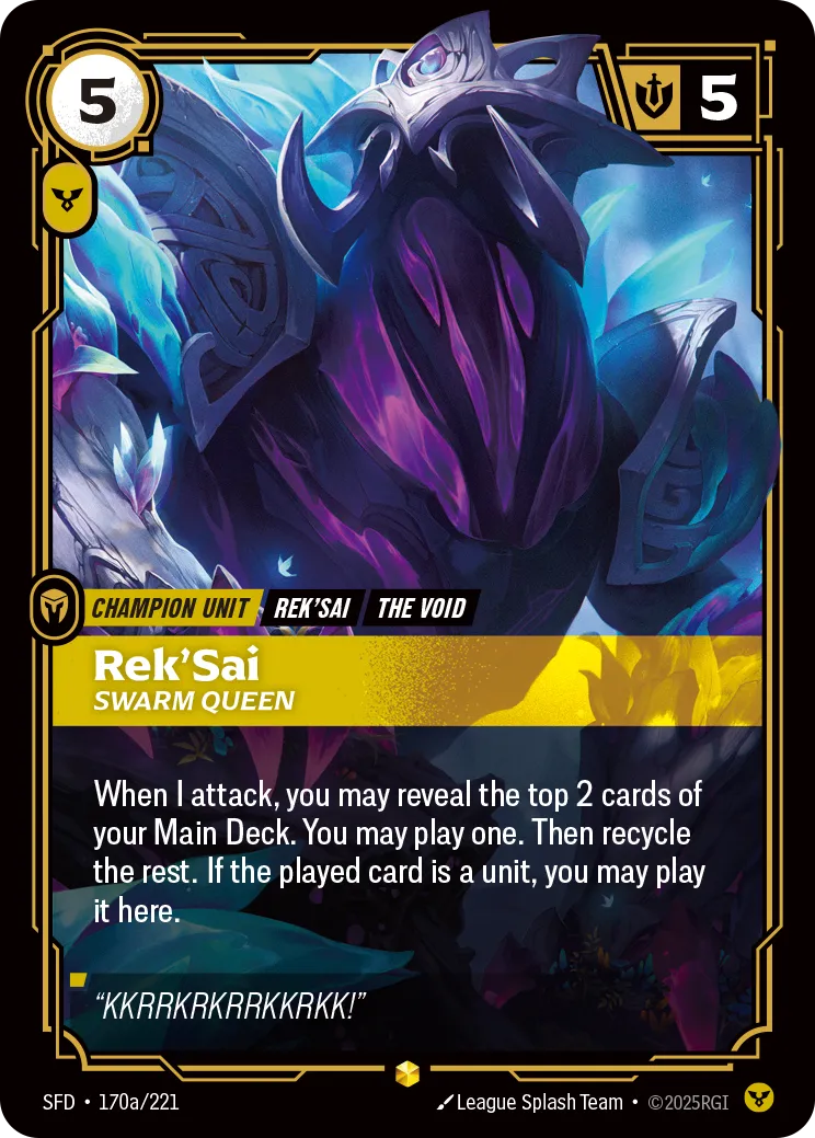 Rek'Sai, Swarm Queen (Alternate Art) (Foil) - Riftbound Spiritforged