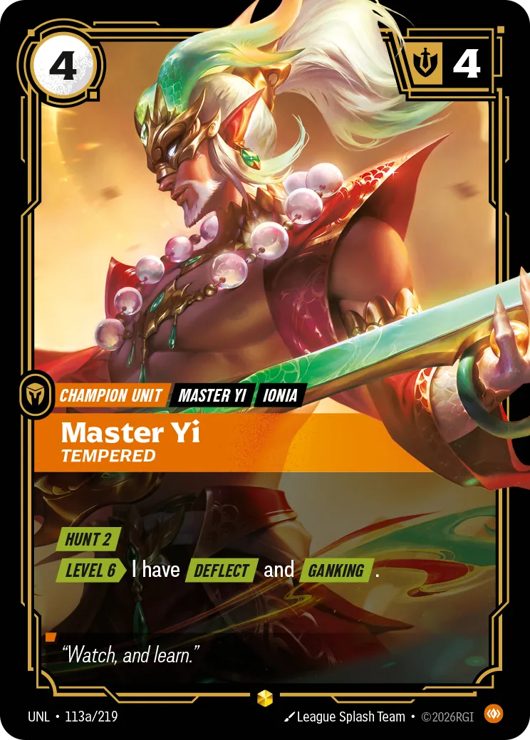 Master Yi, Tempered (Alternate Art) (Foil) - Riftbound Unleashed