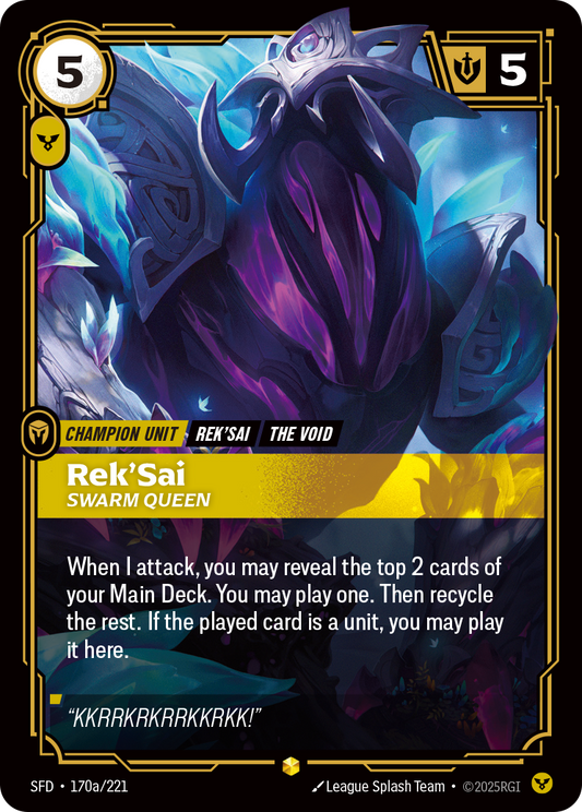 Rek'Sai - Swarm Queen (Alternate Art) - Riftbound TCG Card