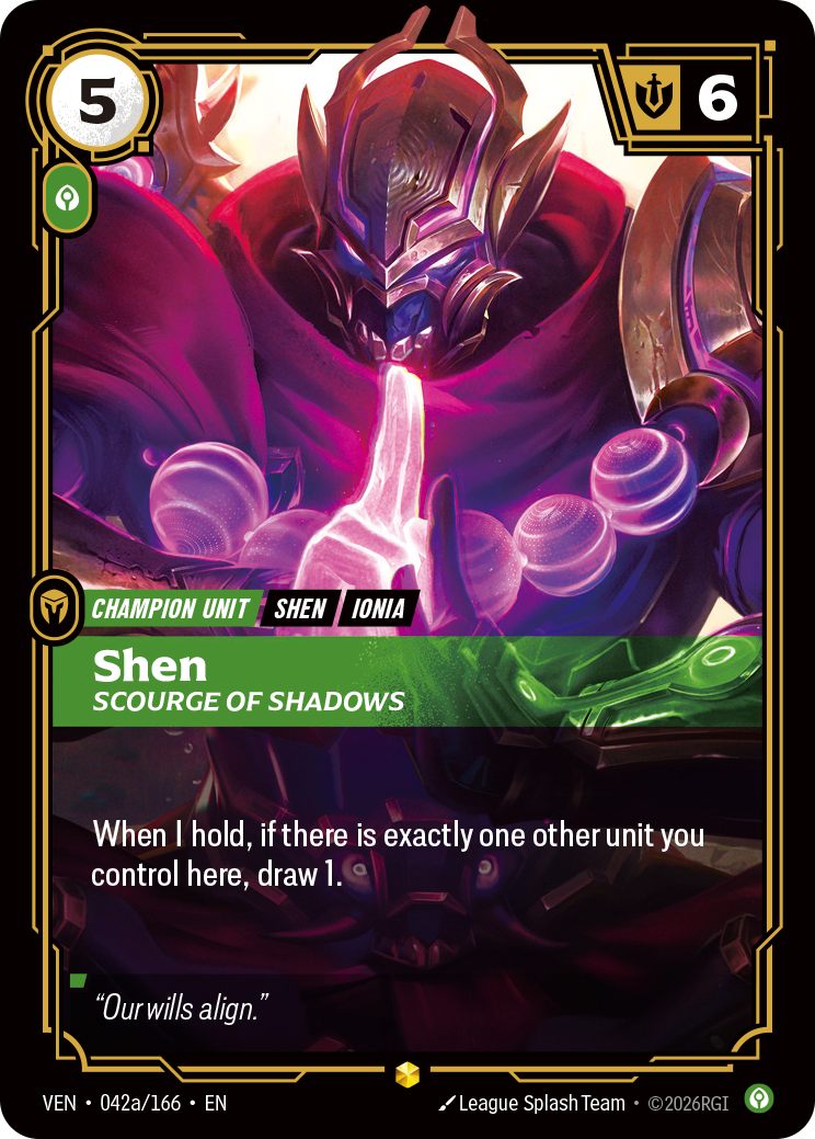 Shen, Scourge of Shadows (Alternate Art) (Foil) - Riftbound Vendetta