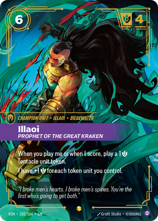 Illaoi, Prophet of the Great Kraken (Overnumbered) (Foil) - Riftbound Vendetta