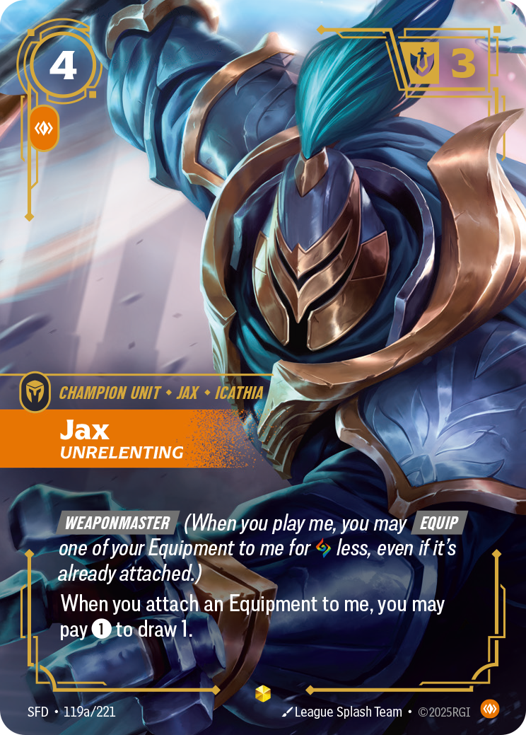 Jax - Unrelenting (Alternate Art) - Riftbound TCG Card