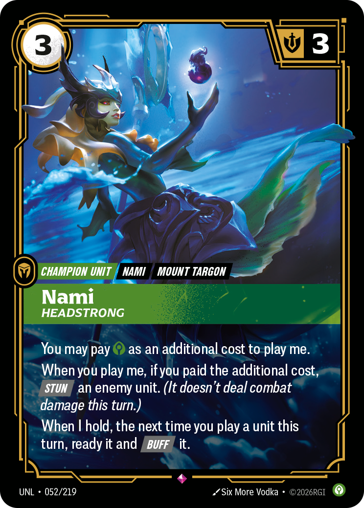 Nami - Headstrong - Riftbound TCG Card