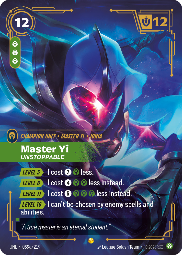 Master Yi - Unstoppable (Alternate Art) - Riftbound TCG Card