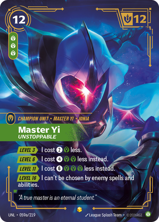 Master Yi - Unstoppable (Alternate Art) - Riftbound TCG Card