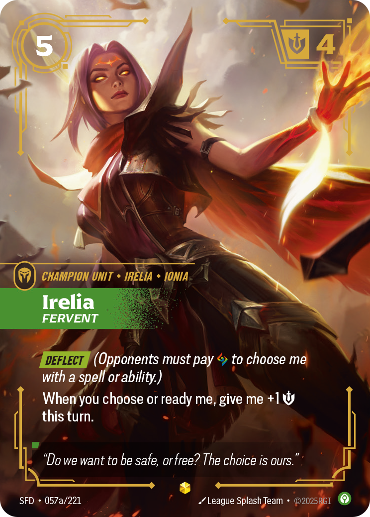 Irelia - Fervent (Alternate Art) - Riftbound TCG Card