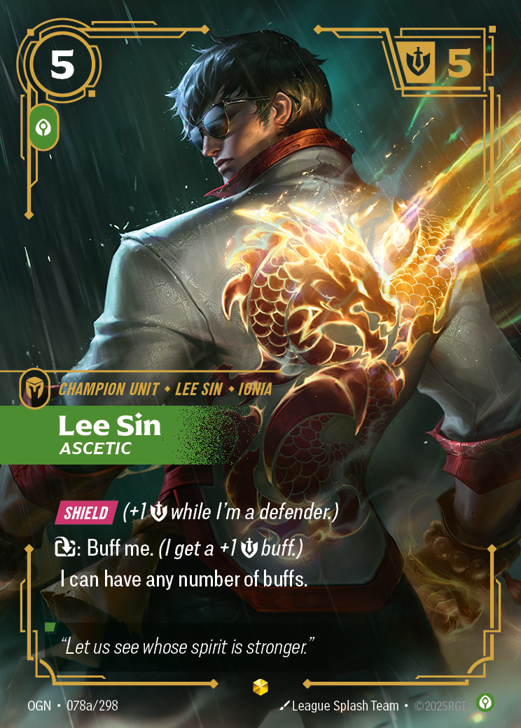 Lee Sin - Ascetic (Alternate Art) - Riftbound TCG Card