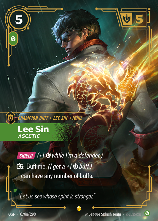 Lee Sin - Ascetic (Alternate Art) - Riftbound TCG Card