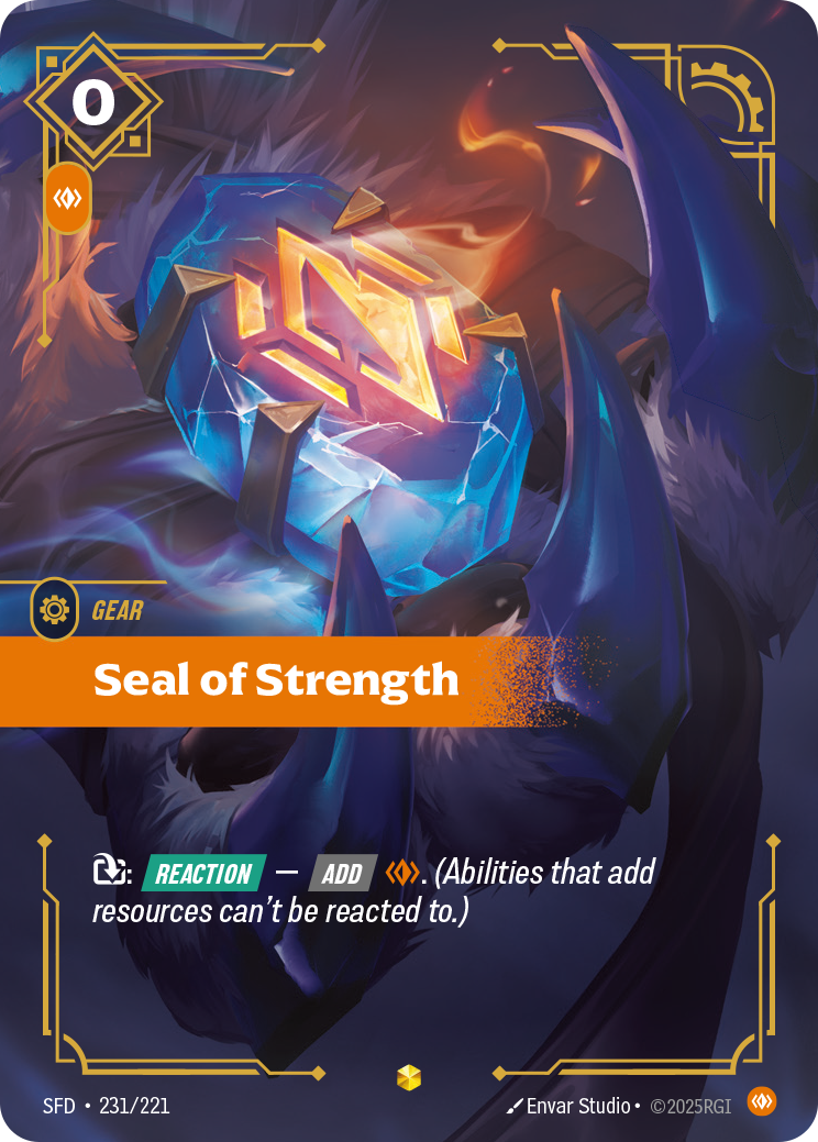 Seal of Strength (Overnumbered) - Riftbound TCG Card