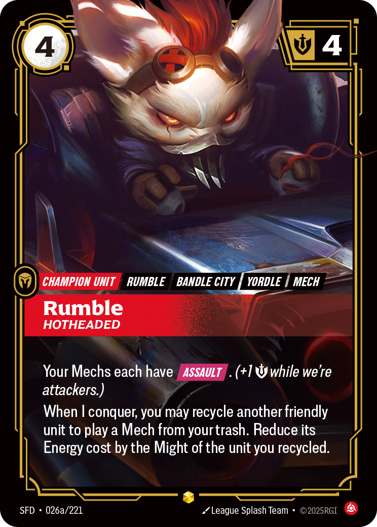 Rumble - Hotheaded (Alternate Art) - Riftbound TCG Card