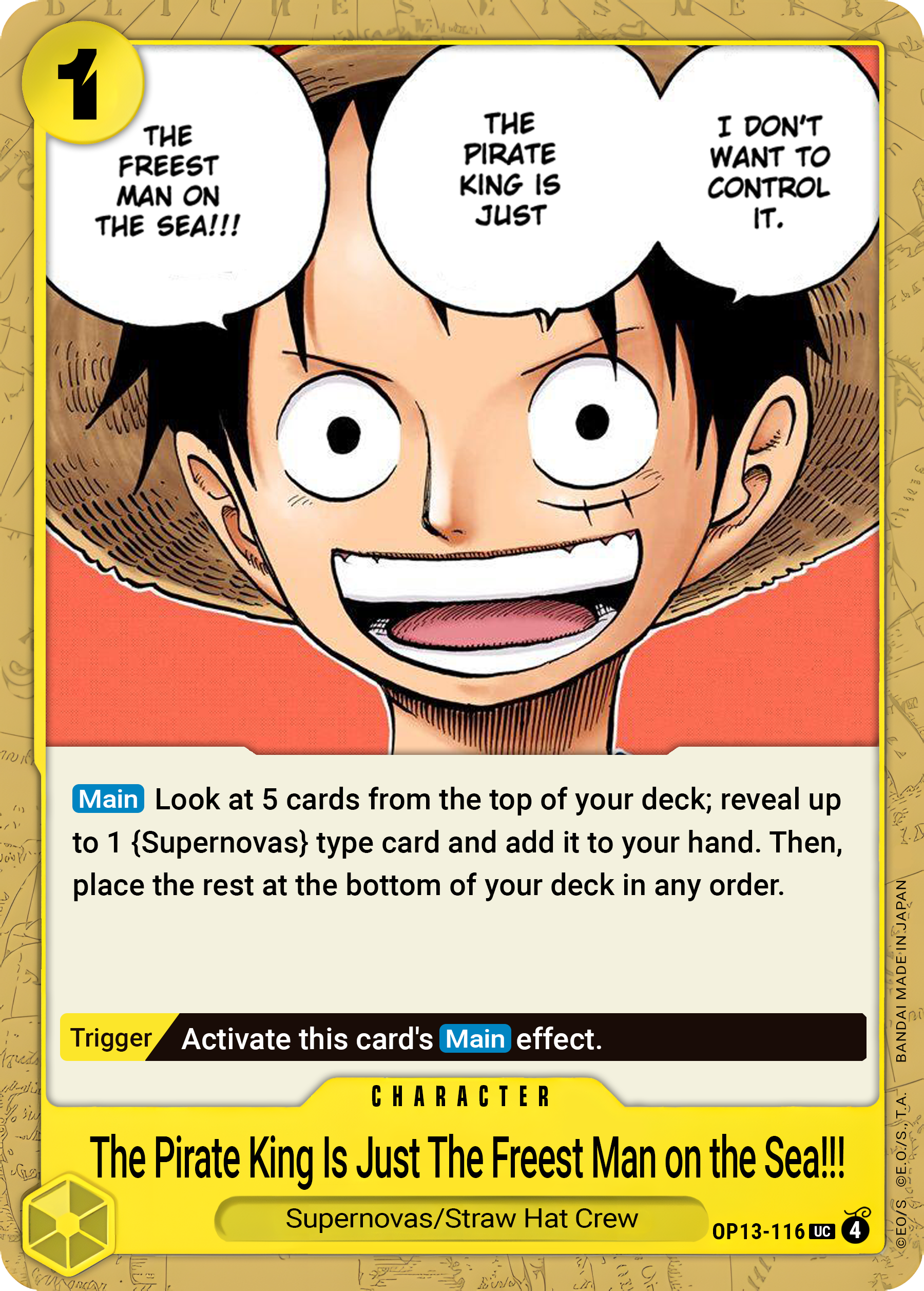 The One Who Is the Most Free Is the Pirate King!!! - One Piece TCG Card