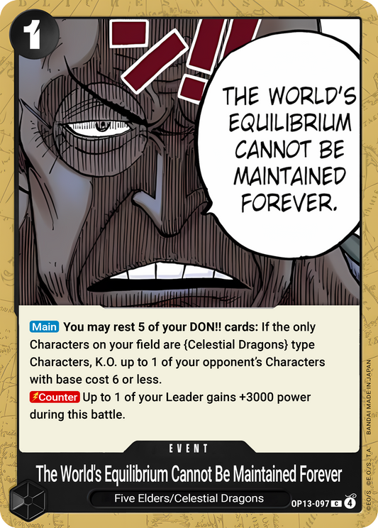 The World's Equilibrium Cannot Be Maintained Forever - One Piece TCG Card