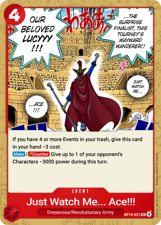 Just Watch Me, Ace!!! - One Piece TCG Card