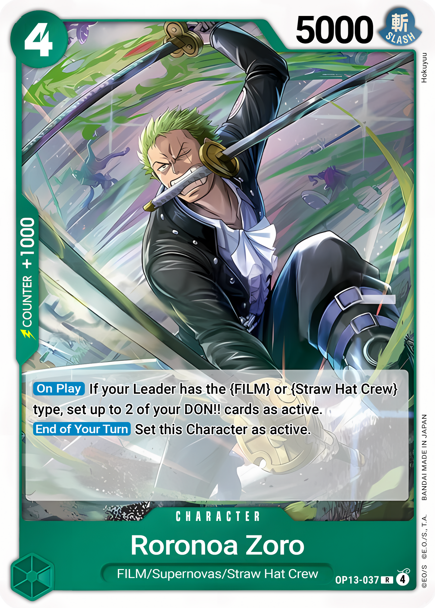 Roronoa Zoro (OP13-037) (Foil) - One Piece TCG Card