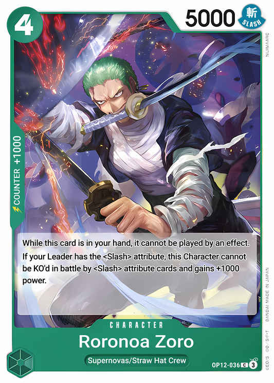 Roronoa Zoro - OP12-036 (Zoro Deck) - One Piece TCG Card