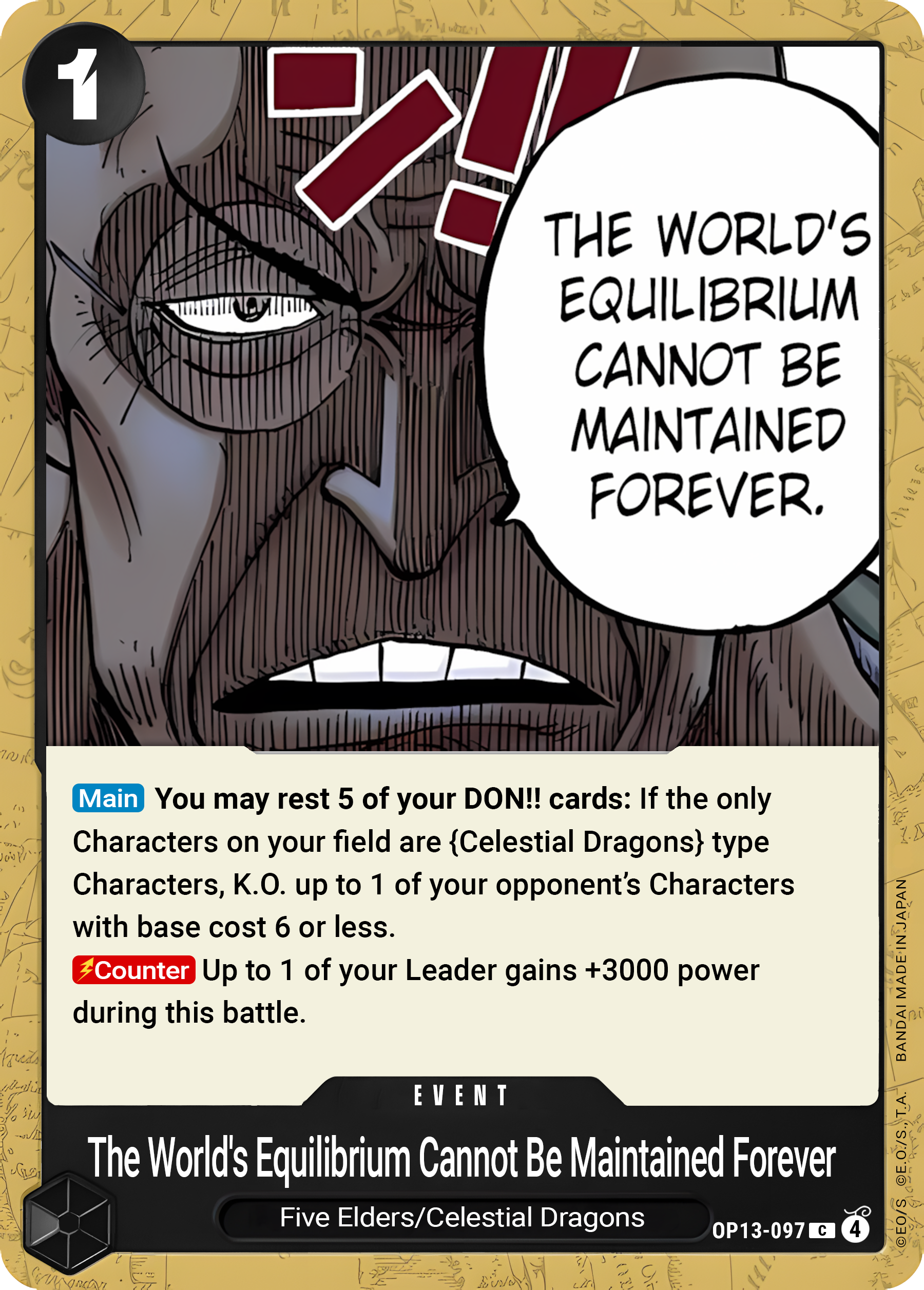 The World's Equilibrium Cannot Be Maintained Forever - One Piece TCG Card