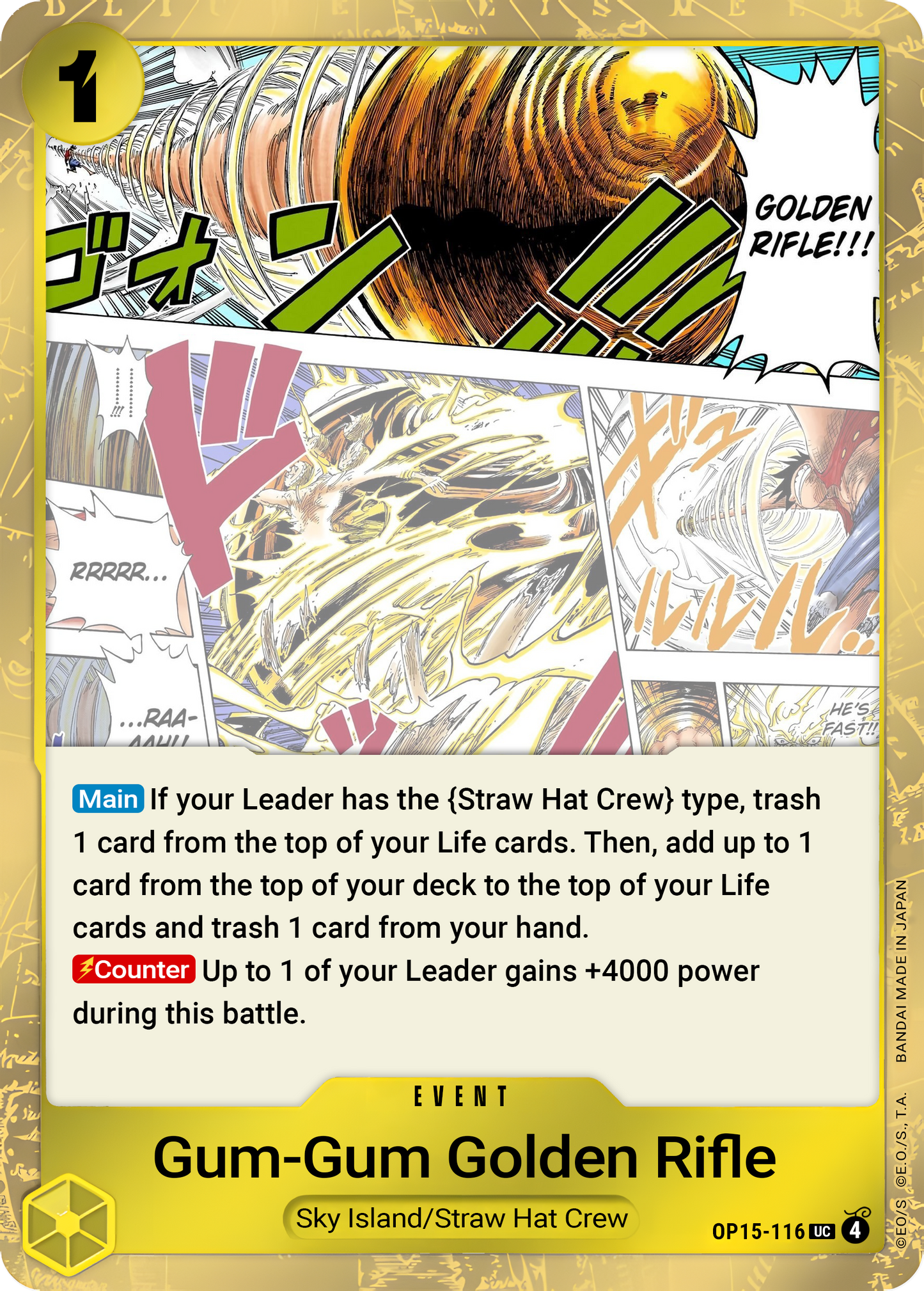 Gum-Gum Golden Rifle (Foil) - One Piece TCG Card