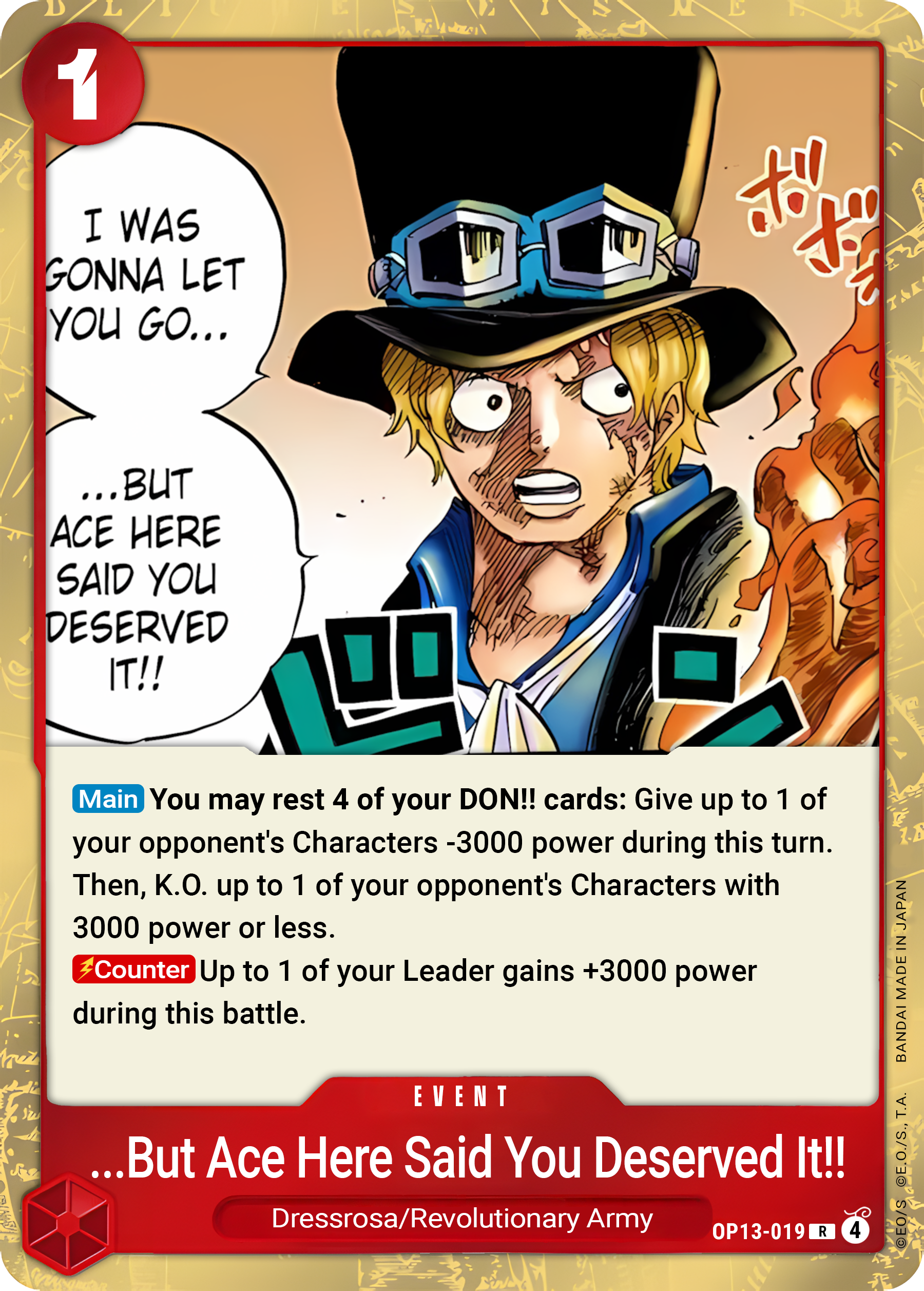 But Ace Here Said You Deserved It!! (Foil) - One Piece TCG Card