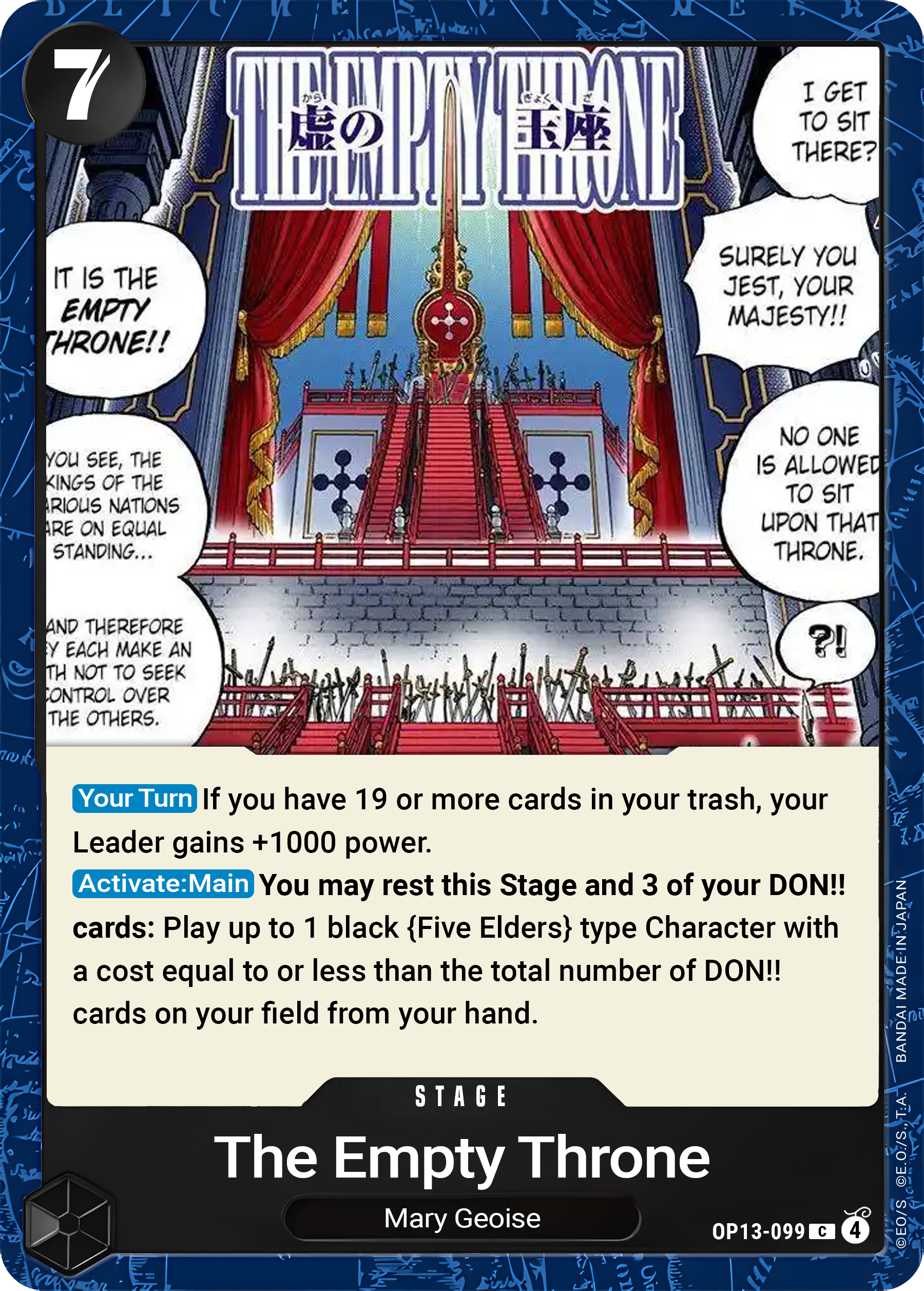 The Empty Throne - One Piece TCG Card