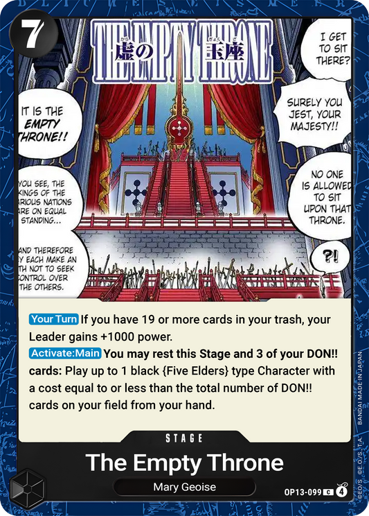 The Empty Throne - One Piece TCG Card