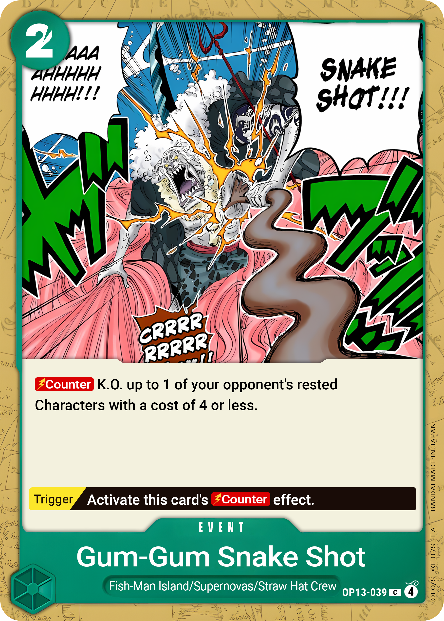 Gum-Gum Snake Shot - One Piece TCG Card