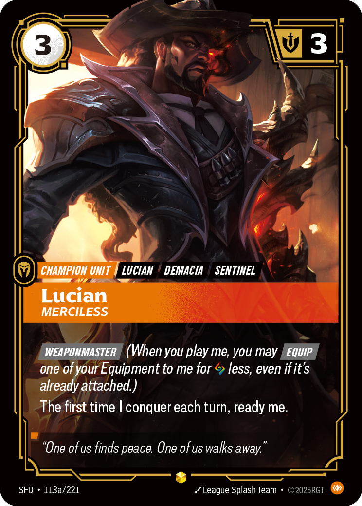 Lucian - Merciless (Alternate Art) - Riftbound TCG Card