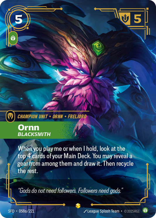 Ornn - Blacksmith (Alternate Art) - Riftbound TCG Card