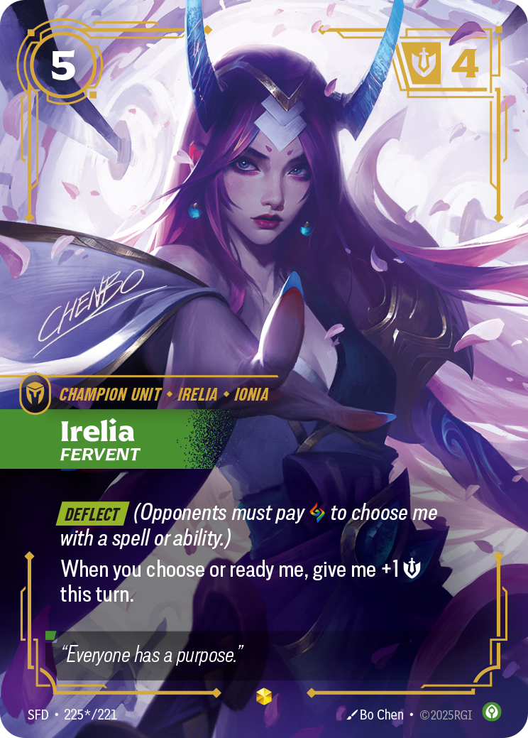 Irelia - Fervent (Signature) - Riftbound TCG Card