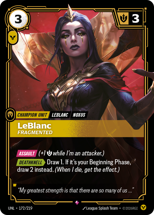 LeBlanc - Fragmented - Riftbound TCG Card