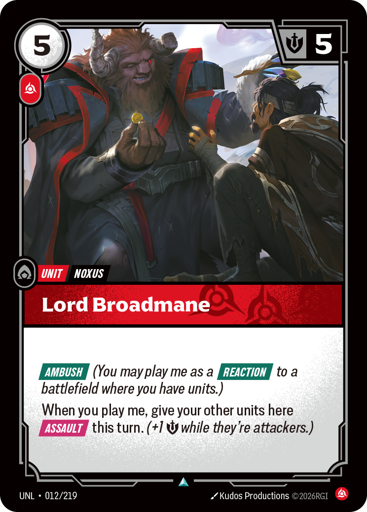 Lord Broadmane - Riftbound TCG Card