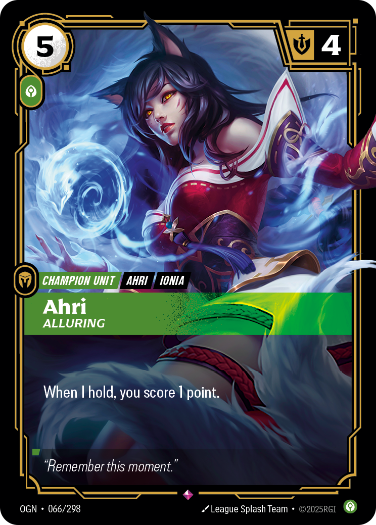 Ahri - Alluring - Riftbound TCG Card