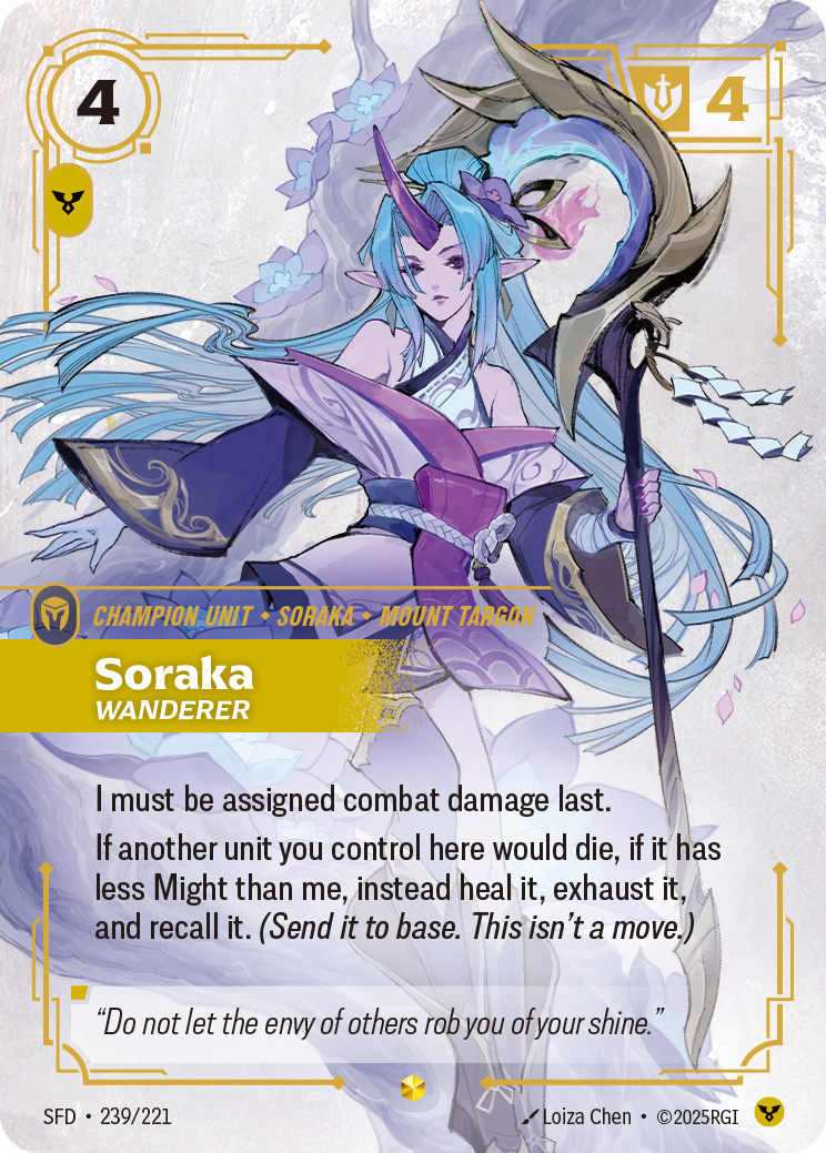 Soraka - Wanderer (Overnumbered) - Riftbound TCG Card